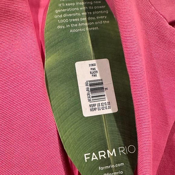 FARM Rio | Jackets & Coats | Nwt Farm Rio Boyfriend Blazer Size Xl ...